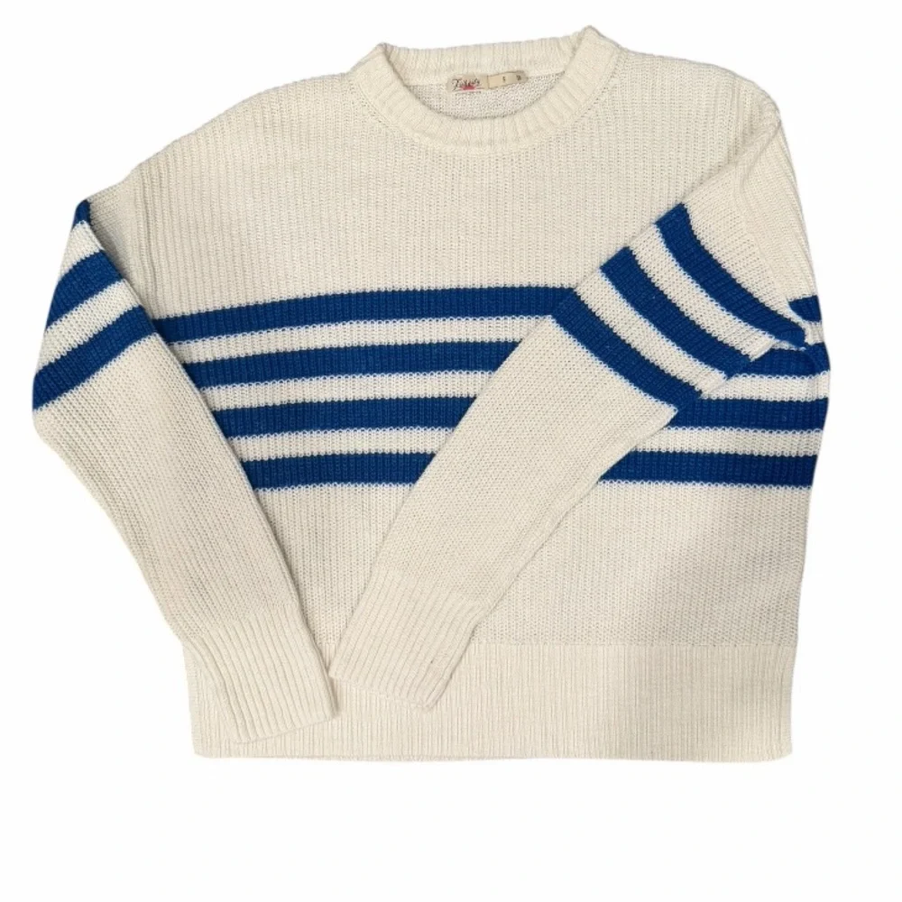 Faherty‎ Women’s Miramar Linen Blend Organic Cotton Striped Sweater size small